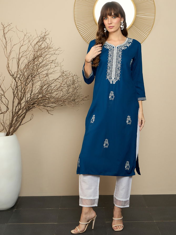 2519 Indo Era Viscose Embroidered Kurti Wholesale Shop In Surat
